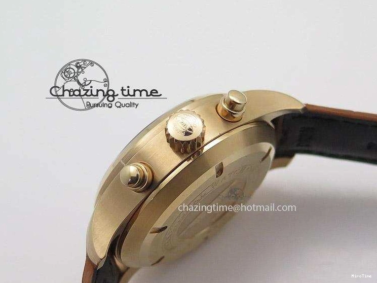 MIROTIME 0321 Youthful Pilot Chrono RG 3878 Gray Dial on Light Brown Leather Strap A 7394